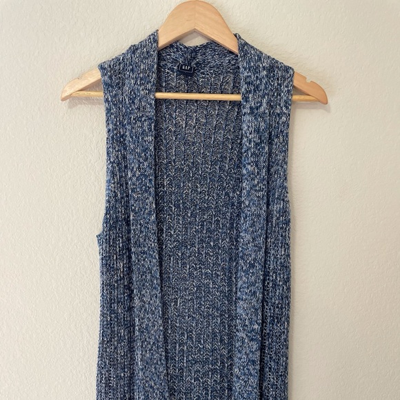 Gap Long Blue Knit Vest - Picture 2 of 4